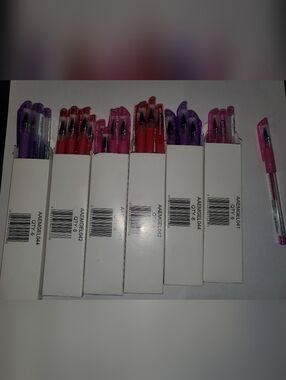 Pink Purple & Red Gel Pens Set 36 Total